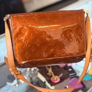 Pre Owned Louis Vuitton LV bronze Square Shoulder Designer Bag